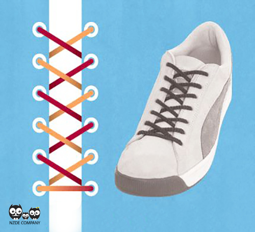 مدل ساده بستن بند کفش